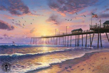 wounded foot Painting - Footprints in the Sand Thomas Kinkade